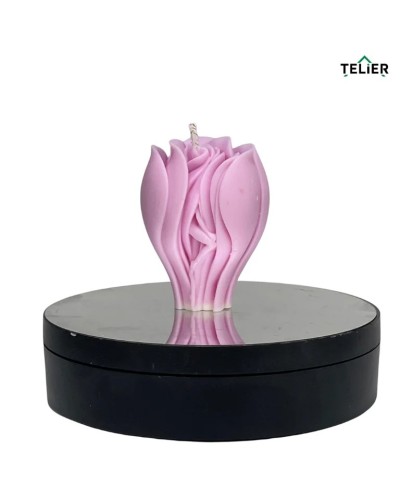 Lumânare decorativă din ceară de soia în formă de floare cu picior de damă