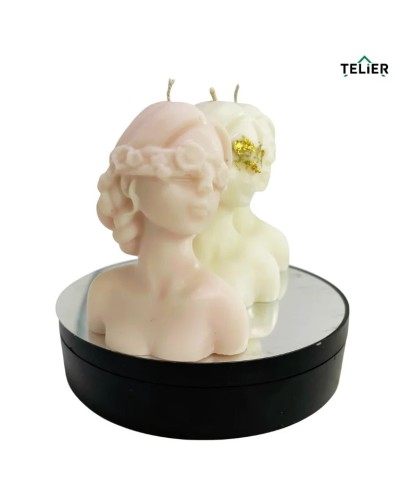 Lumânări handmade bust feminin, realizate artizanal din ceară de soia naturală