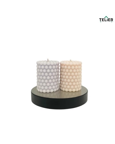 Set de lumânări decorative din ceară de soia cu model Bubble, design modern și elegant