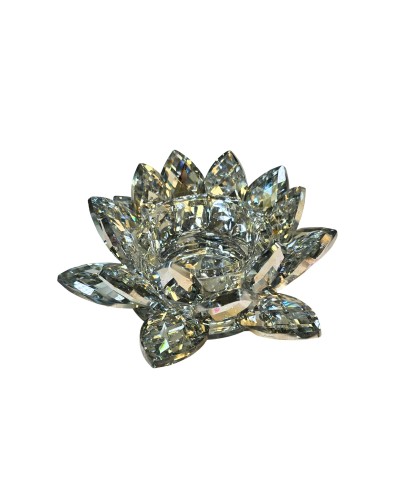 Suport lumânare Lotus din cristal – vedere frontală