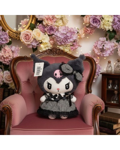 Jucărie de pluș gotic-kawaii neagră, 25 cm – cadou decorativ pentru copii