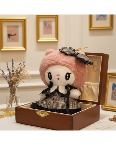 Jucărie de pluș gotic-kawaii roz, 25 cm – cadou decorativ pentru copii