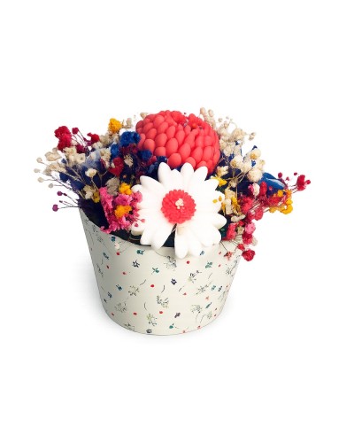 Bol decorativ cu flori din ceară de soia | Handmade