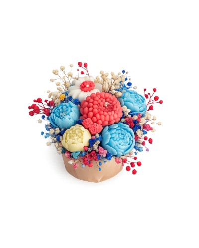 Vas texturat cu flori din ceară de soia | Handmade