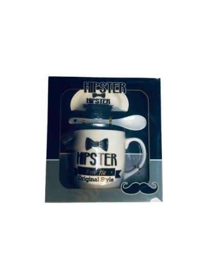 Cană HIPSTER cu linguriță – Set cadou cană ceramică