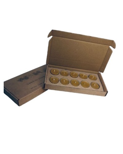 Set 10 lumânări pastilă din ceară de albine naturală – lumânări tealight naturale cu parfum de miere