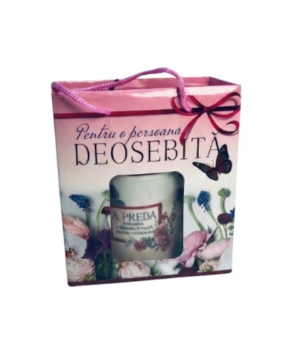 Set cadou cană cu mesaj și linguriță – cană cadou în cutie elegantă