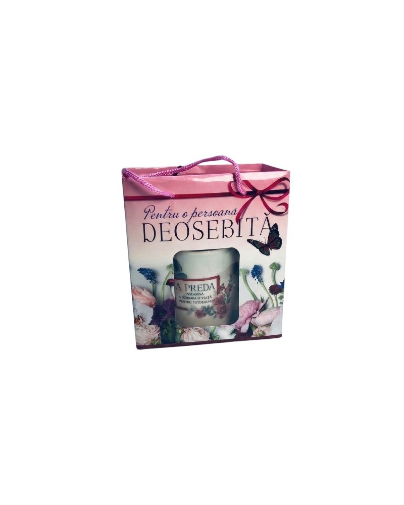 Set cadou cană cu mesaj și linguriță – cană cadou în cutie elegantă
