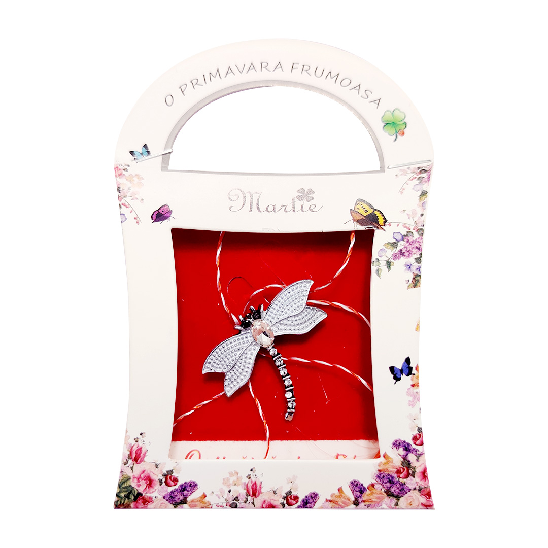 Martisor brosa Libelula colorata si decorata cu pietre sau email - Image 14