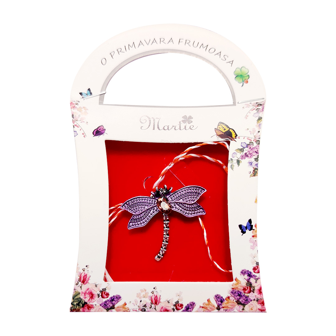Martisor brosa Libelula colorata si decorata cu pietre sau email - Image 18