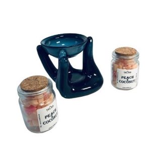 Difuzor de arome ceramic pentru wax melts, arzător ceară parfumată pentru aromaterapie, suport tealight, albastru