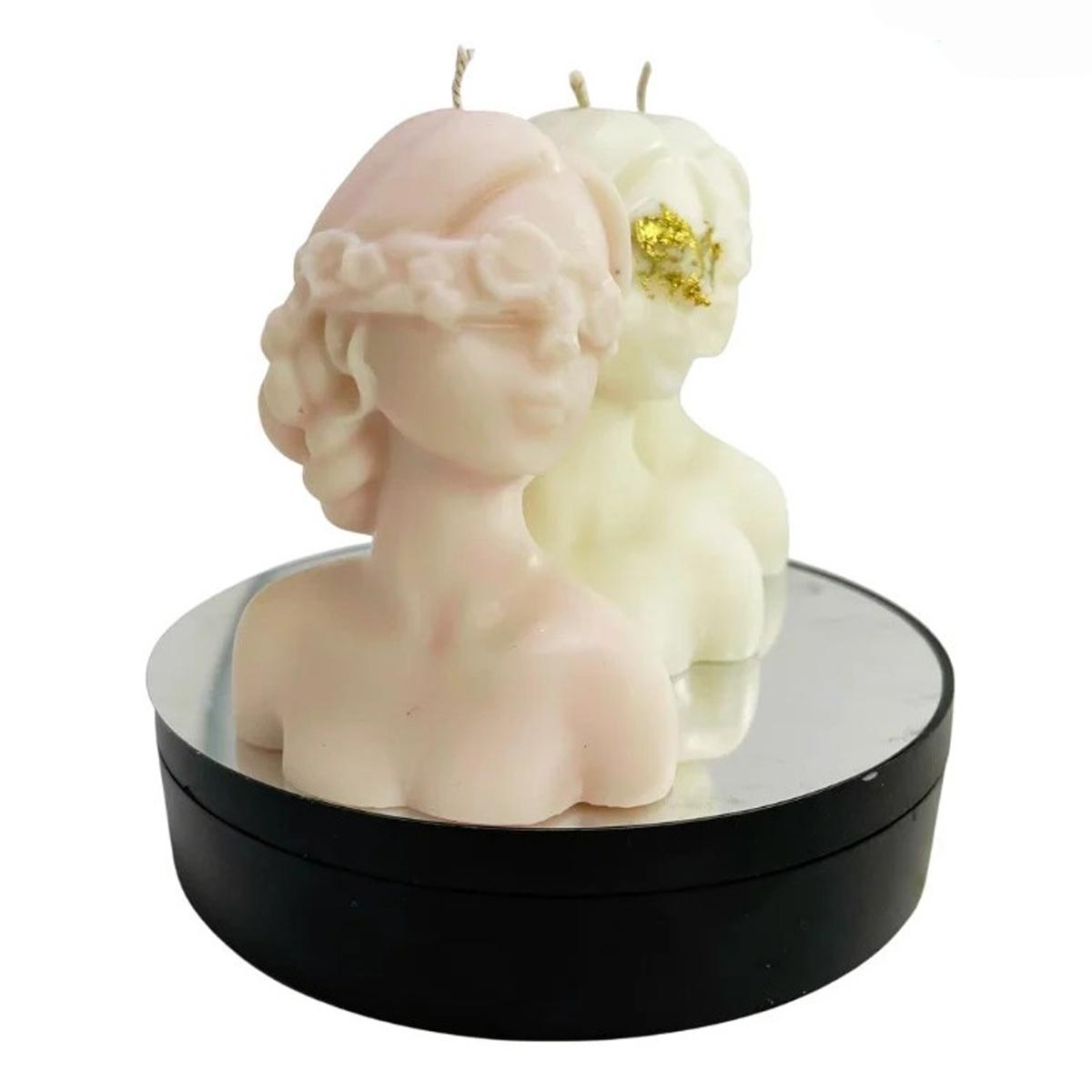 Lumânare decorativă parfumată Zeița Luminii, bust feminin, handmade din ceară de soia, 85g - imagine 2