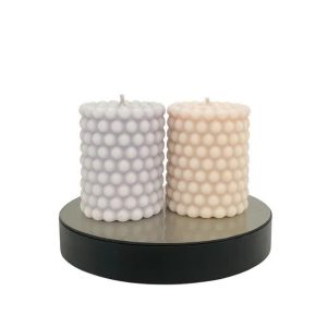 Lumânări decorative Bubble din ceară de soia, set în nuanțe crem și gri