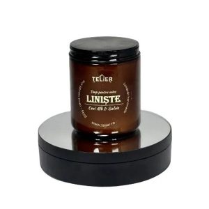 Lumânare parfumată LINIȘTE din ceară de soia, cu aromă de ceai alb și salvie