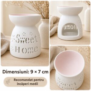 Colaj aromatizator ceramic Sweet Home alb pentru Wax Melts