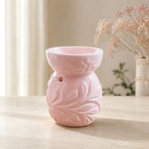 Aromatizator ceramic Frunză roz pentru Wax Melts, 9 × 7 cm