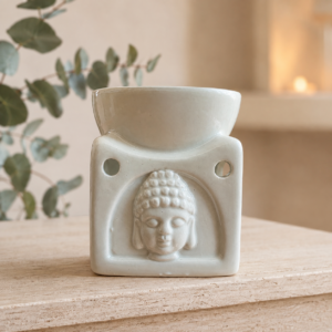 Aromatizator ceramic Buddha pentru Wax Melts văzut din față
